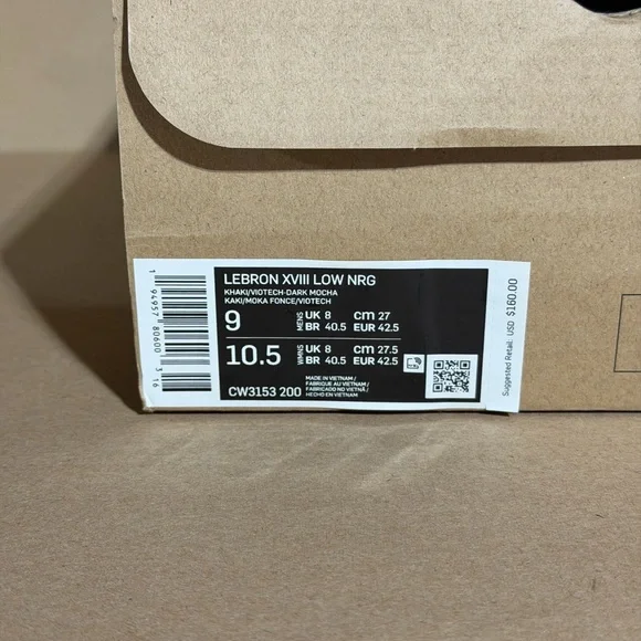 Nike LeBron 18 Low atmos Viotech CW3153-200 Men’s 9 BN Rare - Picture 9 of 9